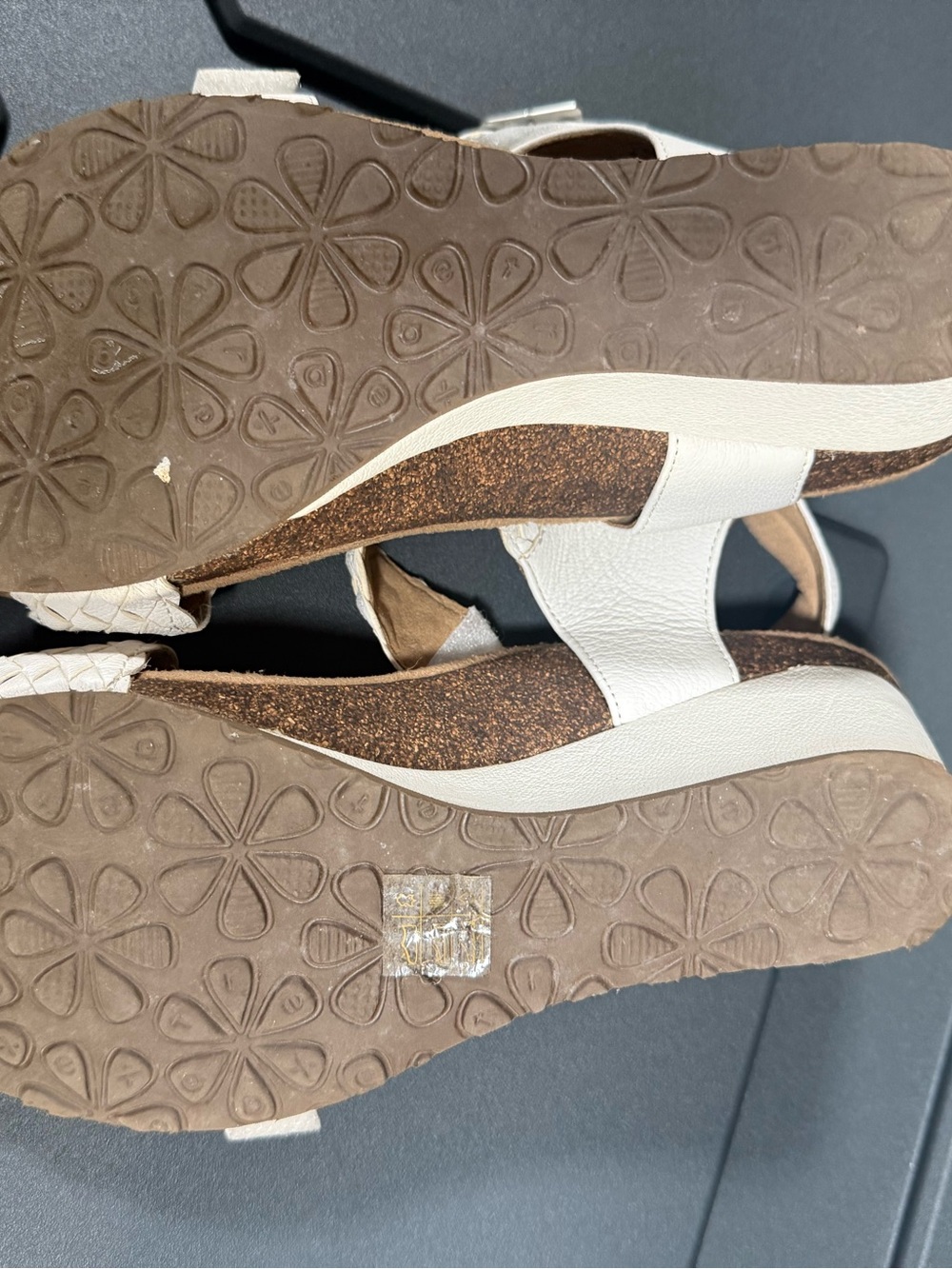 Women's Cream Braided Strap Sandals - Picture 3 of 3